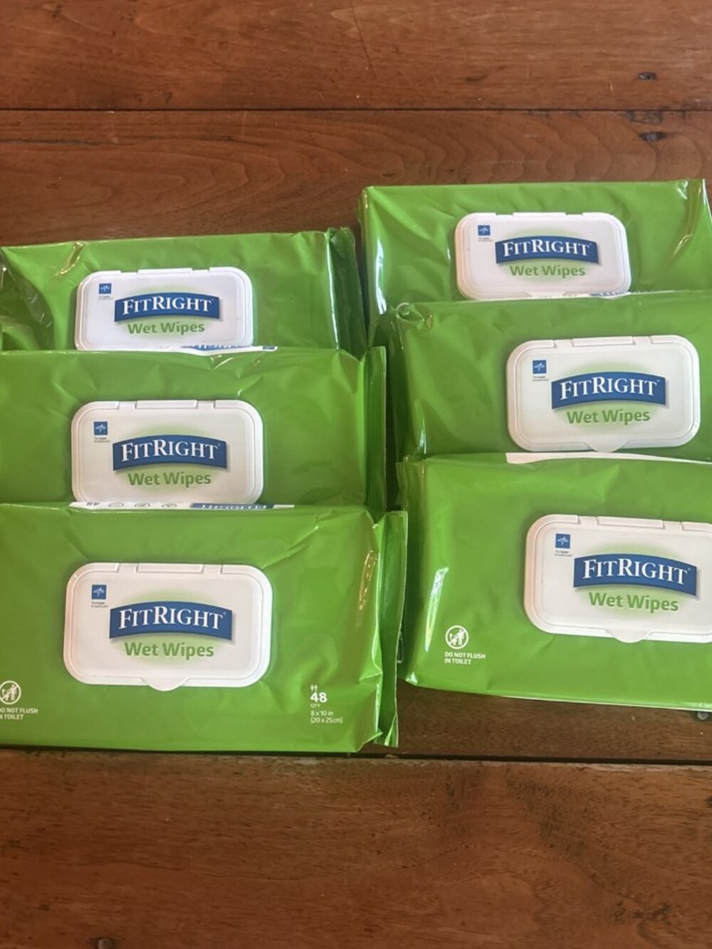 6 Packs FitRight Personal Cleansing Cloth Fragrance Free 48 Wipes Ea Exp 10/2027